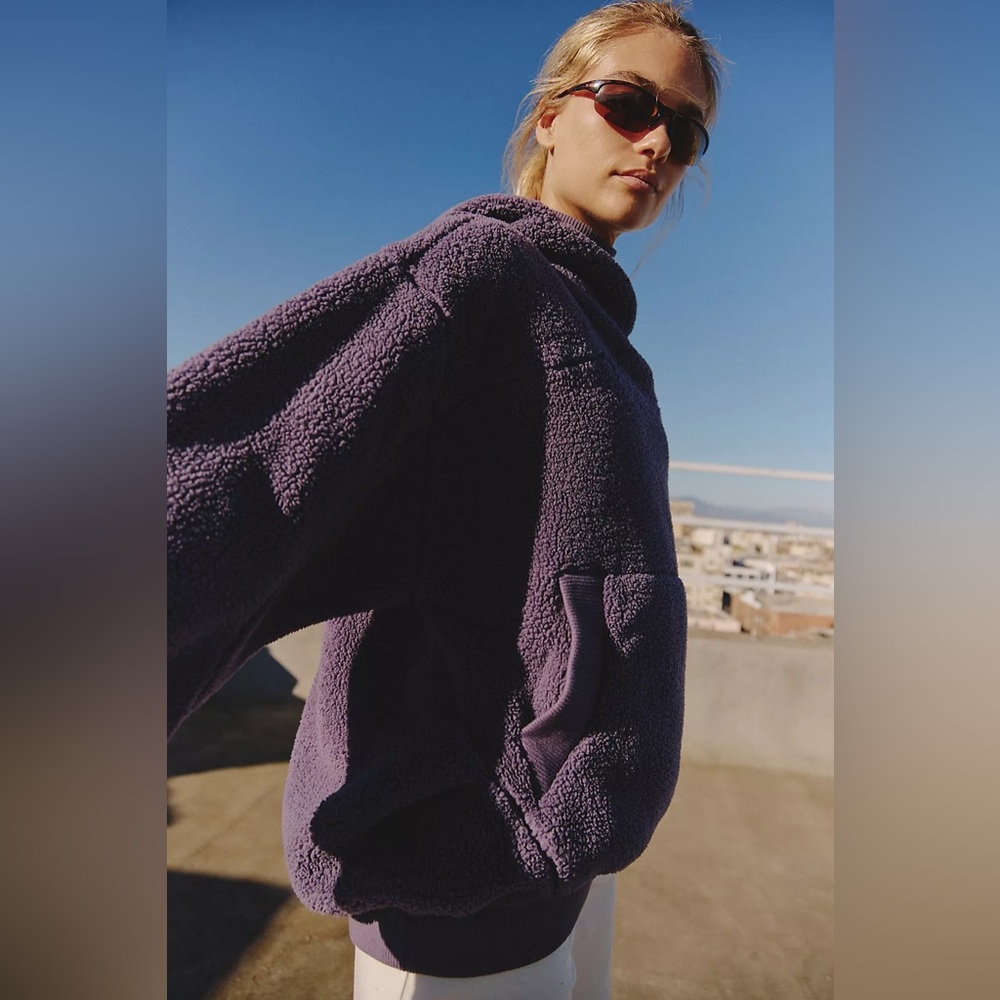 NWT FREE PEOPLE MOVEMENT Scout It Out Fleece Pullover | Graphite MSRP $148 - Picture 2 of 10